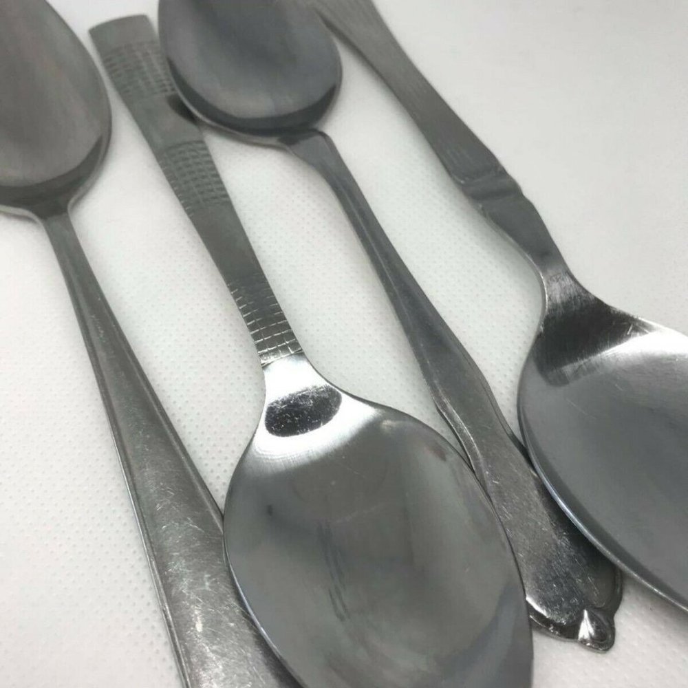 4 Stainless lg spoons 5" - 8"